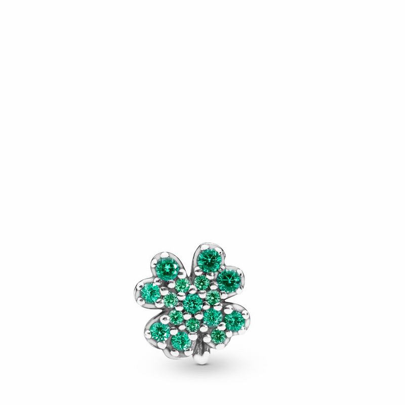 Pandora Australia Radiant Green Clover Petite Charm - Sterling Silver | VLROQP910